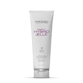 A tube of Wicked Simply Hybrid Jelle Lubricant, 120ml, with a white and purple label.